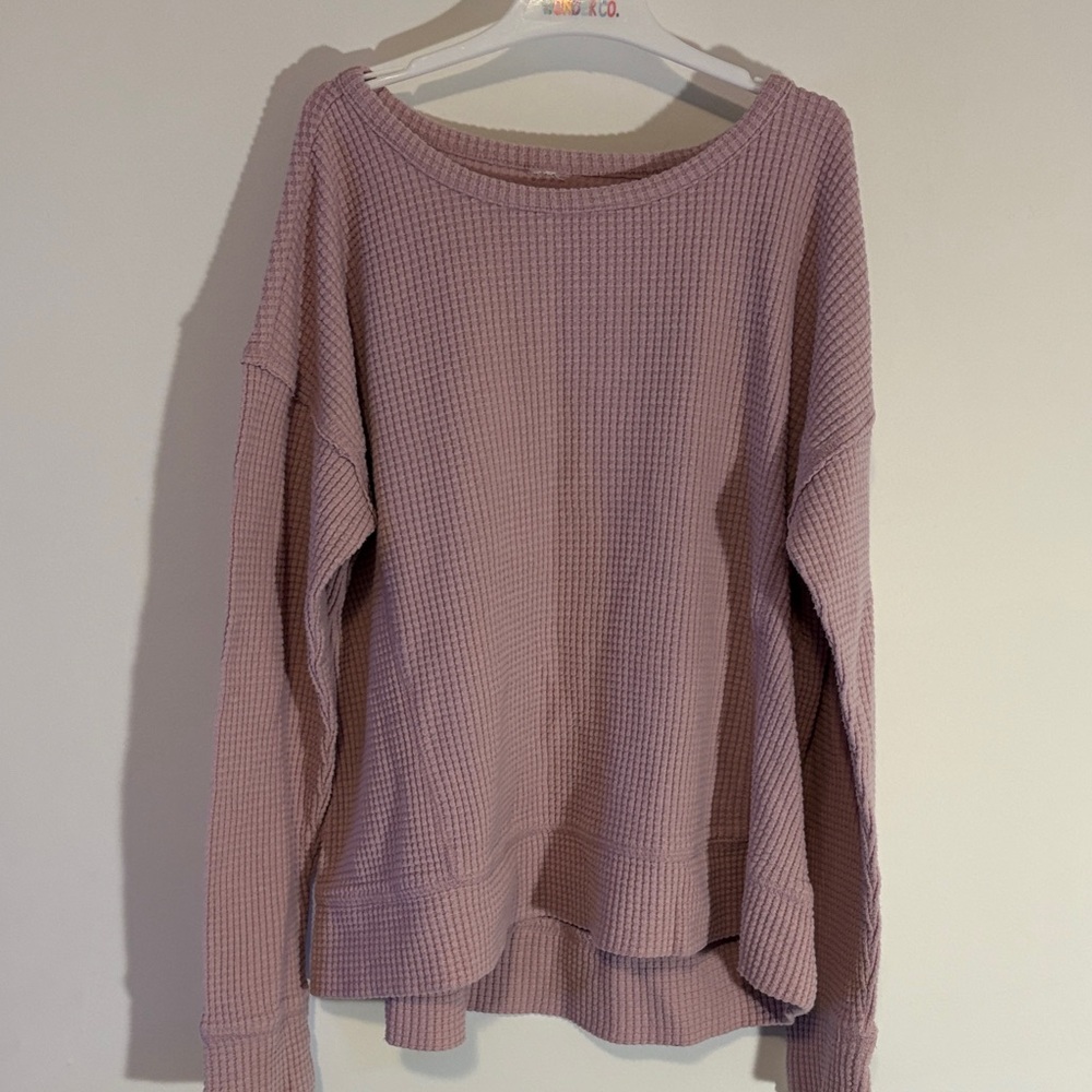 Super Soft Purple Waffle Pullover